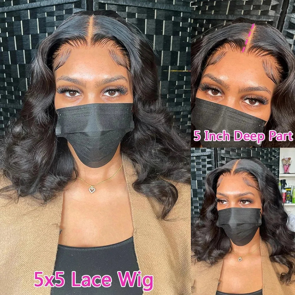 Body Wave Bob - Transparent Lace Frontal Human Hair Wig