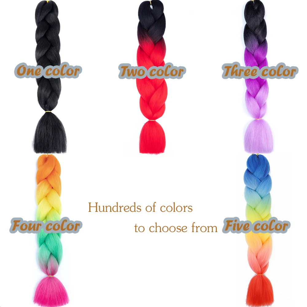 24" Synthetic Yaki Jumbo Braiding Hair - Various Colors Available