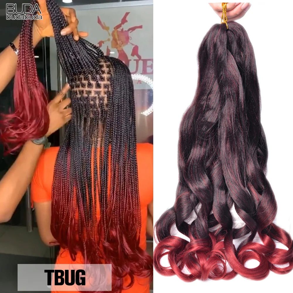 French Spiral Curls Synthetic Braiding Hair - Pre Stretched - Various Colors Available