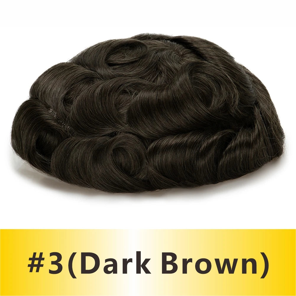 Natural Hairline Toupee Human Hair Double Knots Hair System - Various Options Available