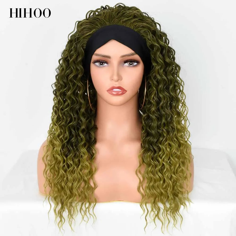 Synthetic Deep Water Wave  Headband Wig - Various Colors Available