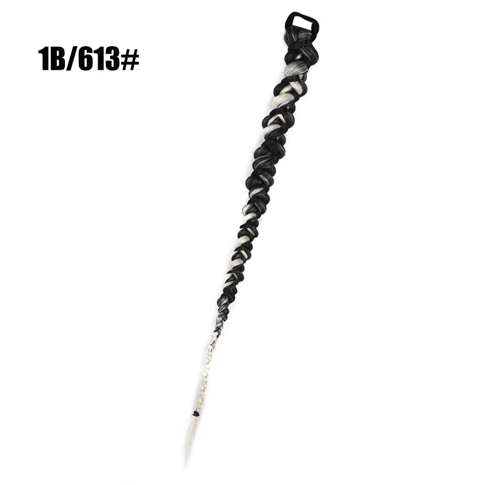 French Twist Braided Synthetic Chignon Ponytail With Hair Tie