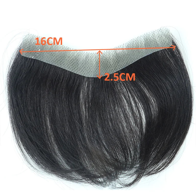 Straight 100% Human Remy Hair V Style Thin Skin Full PU Men's Capillary Prosthesis Frontal - Various Options Available
