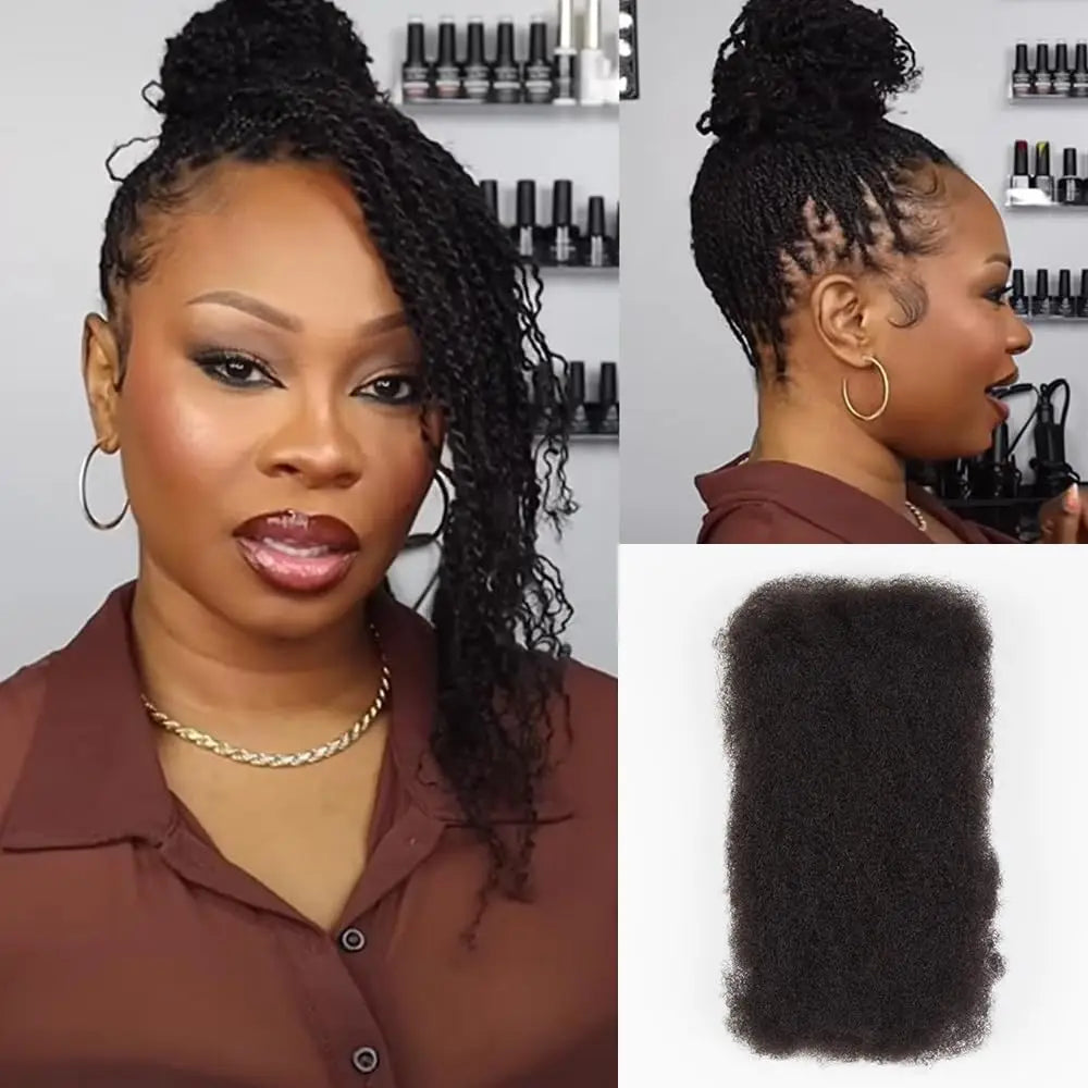 Lightweight Afro Kinky Bulk Braiding Human Hair - Various Colors Available