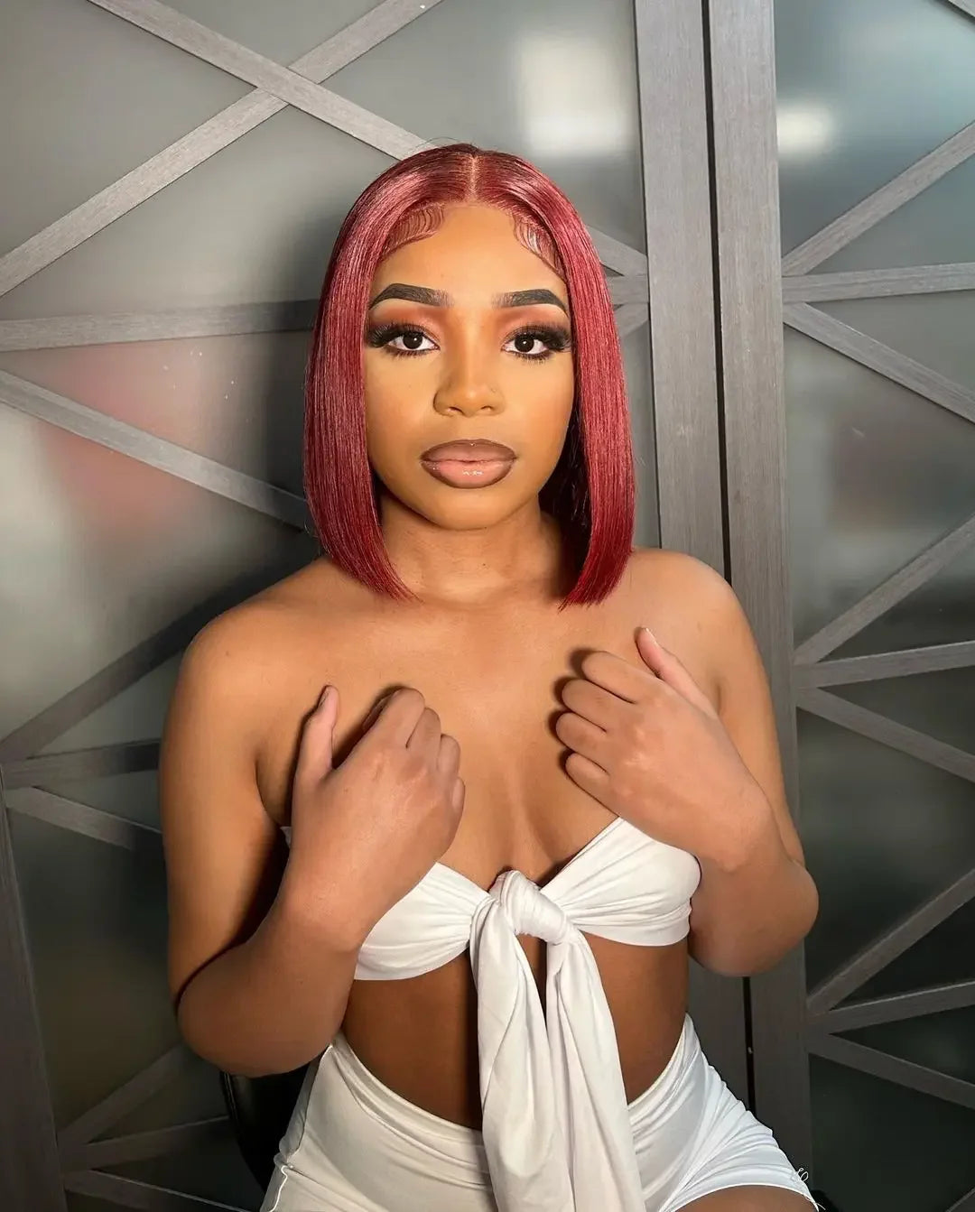99J Burgundy 13x4 Straight Bob Pre Plucked Pre Cut Transparent Lace Human Hair Glueless Wig