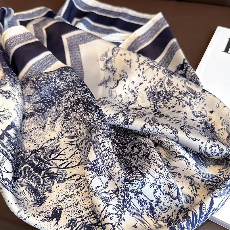 100%Polyester Scarf 70cm Printed Square Scarf