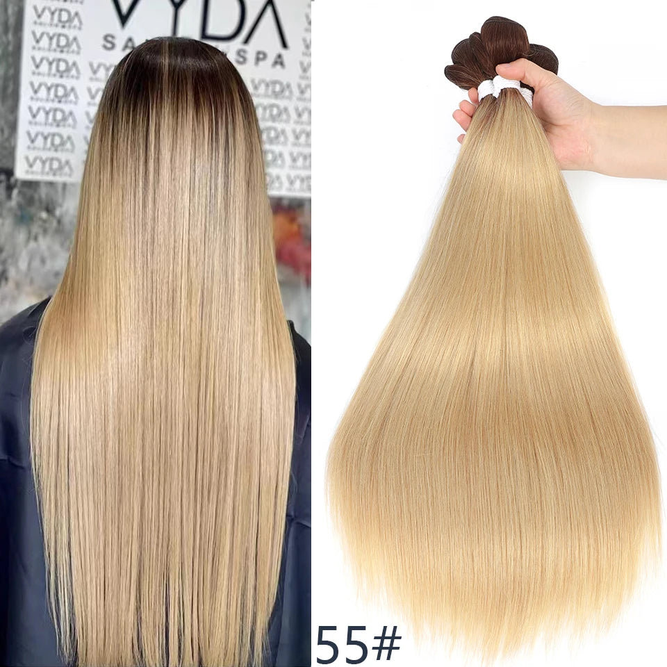 Yaki Straight Synthetic Hair Bundles - Various Colors Available