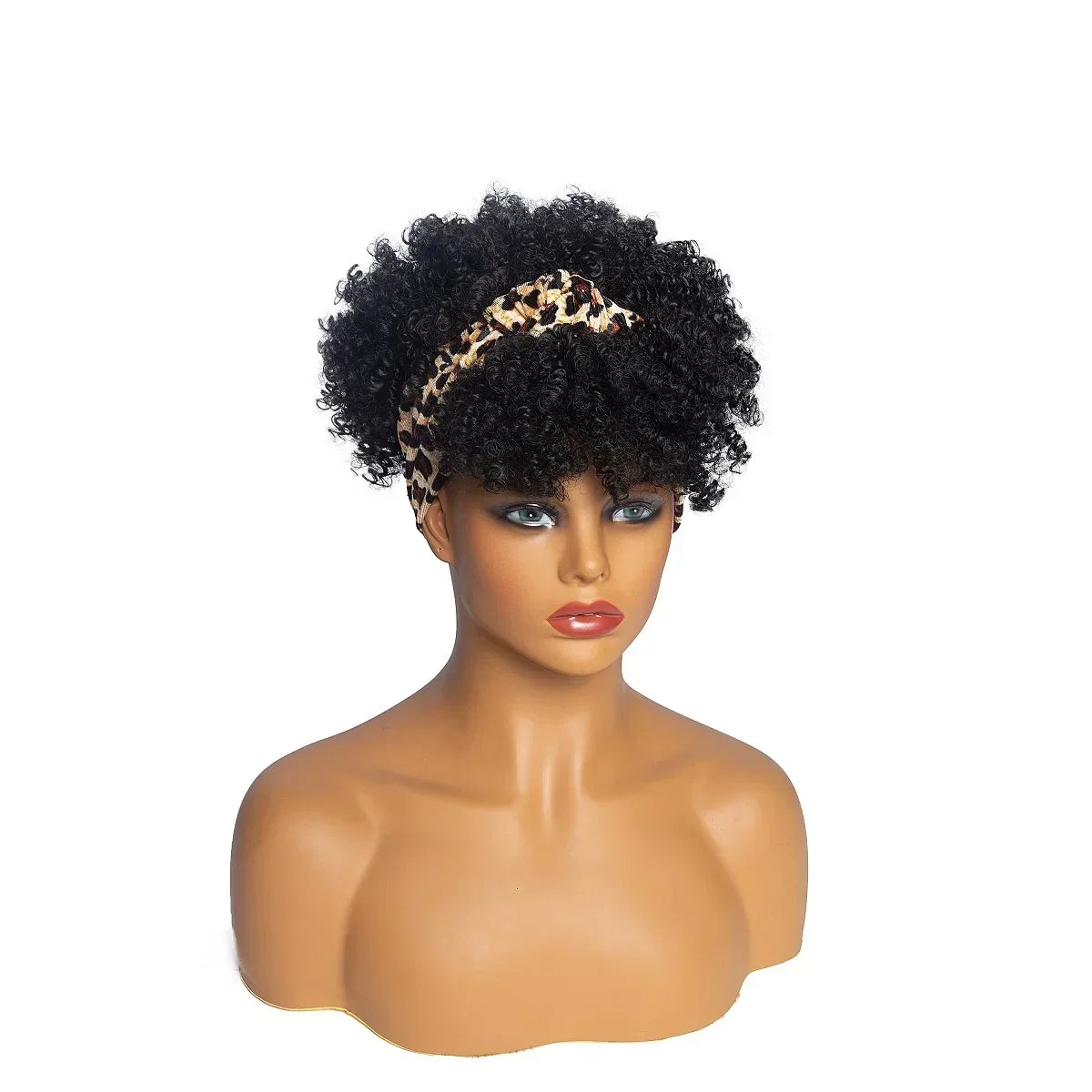 Synthetic Short Kinky Curly Headband Wigs - Various Colors Available