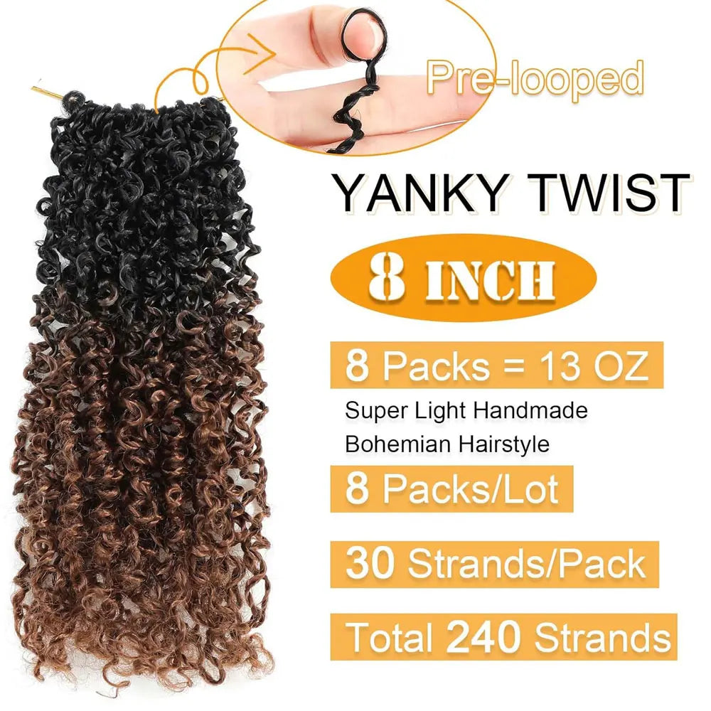Yanky Twist Pre-Looped Synthetic Crochet Hair - Various Colors Available