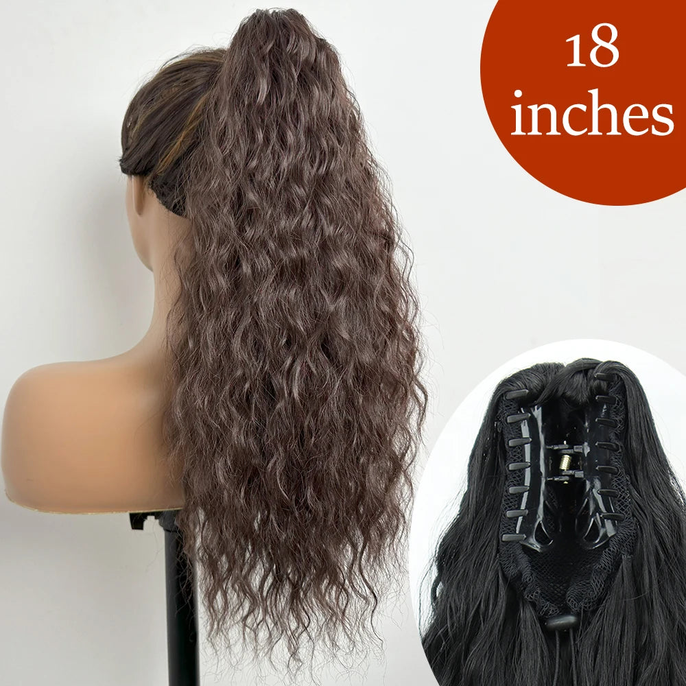 Synthetic Long Straight Claw Clip On 24Inch Ponytail
