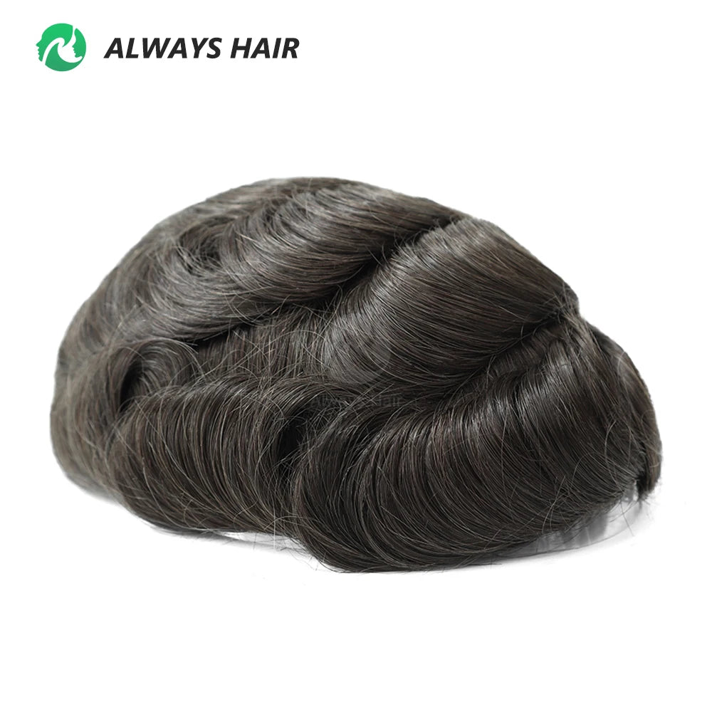 130% Density Indian Human Hair 0.10-0.12 Thickness Skin Men's Capillary Prothesis - Various Options Available