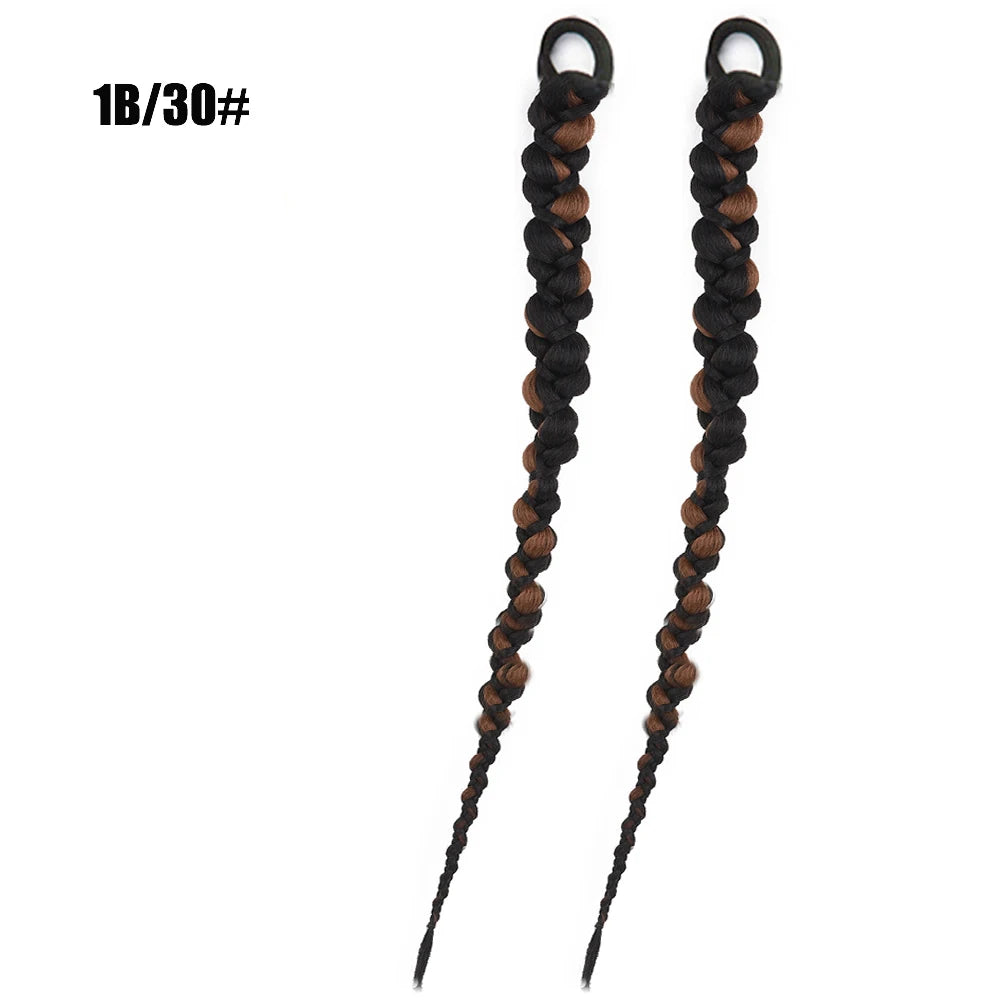 French Twist Braided Synthetic Chignon Ponytail With Hair Tie