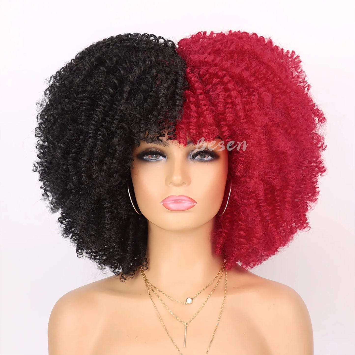 Synthetic Short Kinky Curly Wigs - Various Colors Available