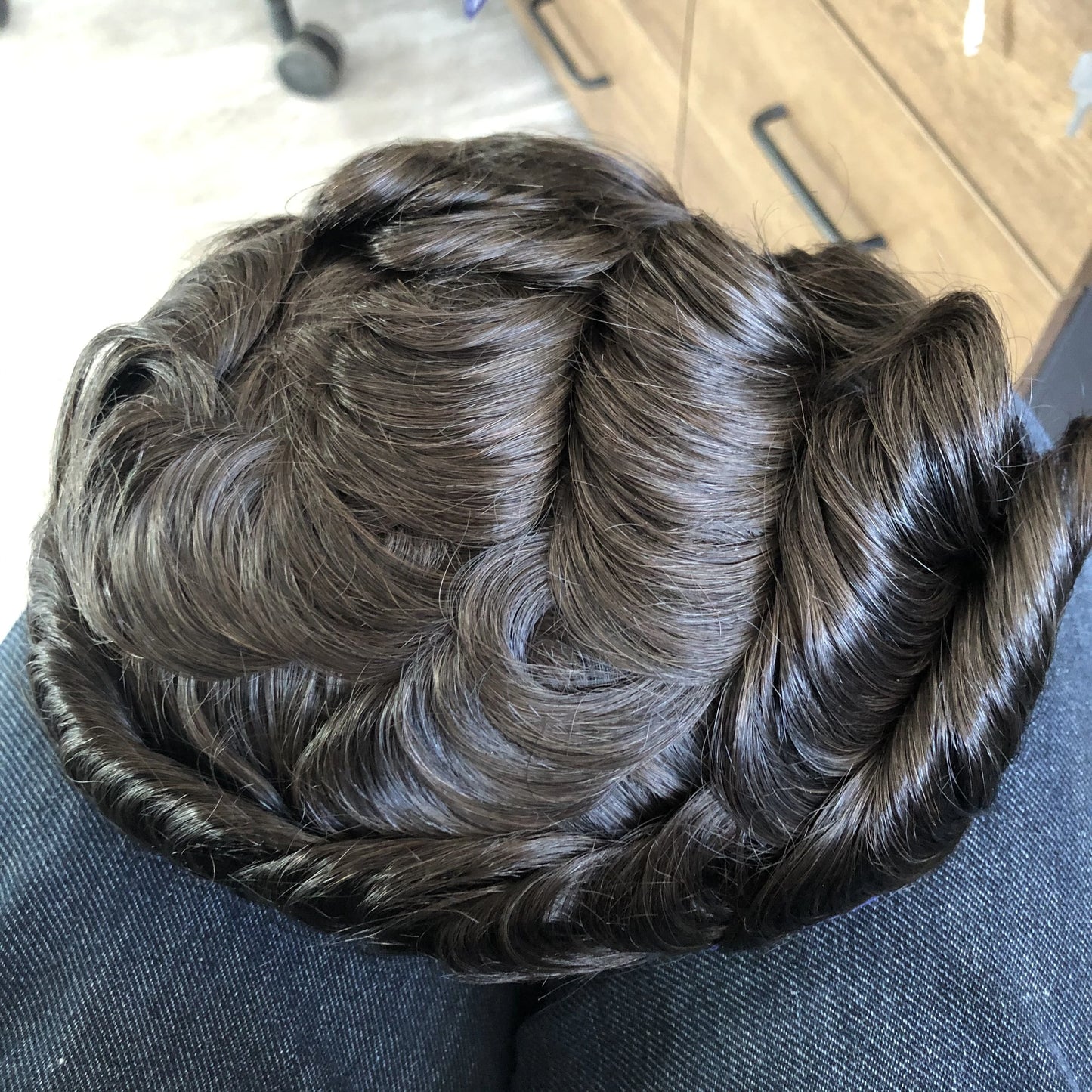 100% Human Hair Natural Hairline Skin Pu Thin 0.1mm Base, 110% Density ,Toupee/Replacement Unit - Various Options Available
