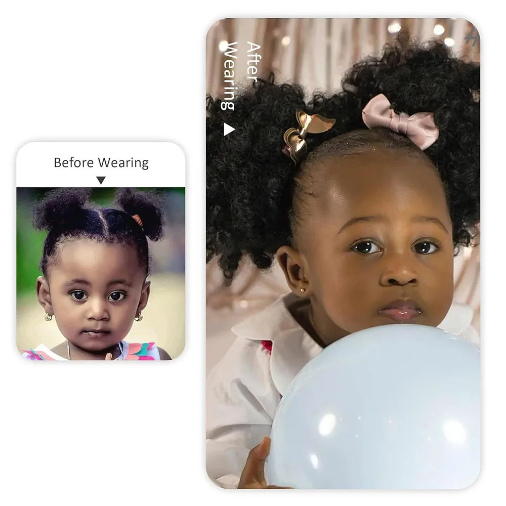 2Pcs Afro Puff Drawstring Ponytail, Synthetic Hair