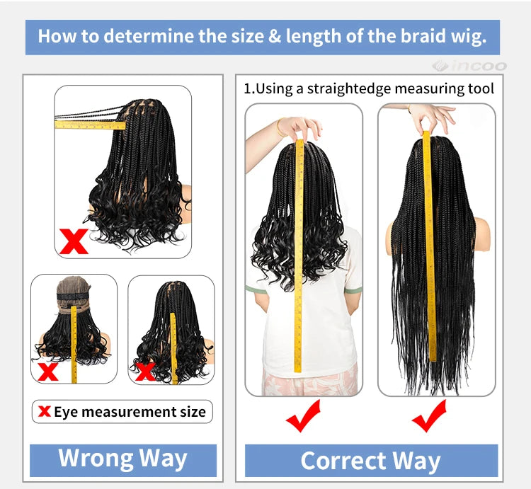 36" Full Lace Front Synthetic Box Braided Knotless Wigs - Various Colors Available