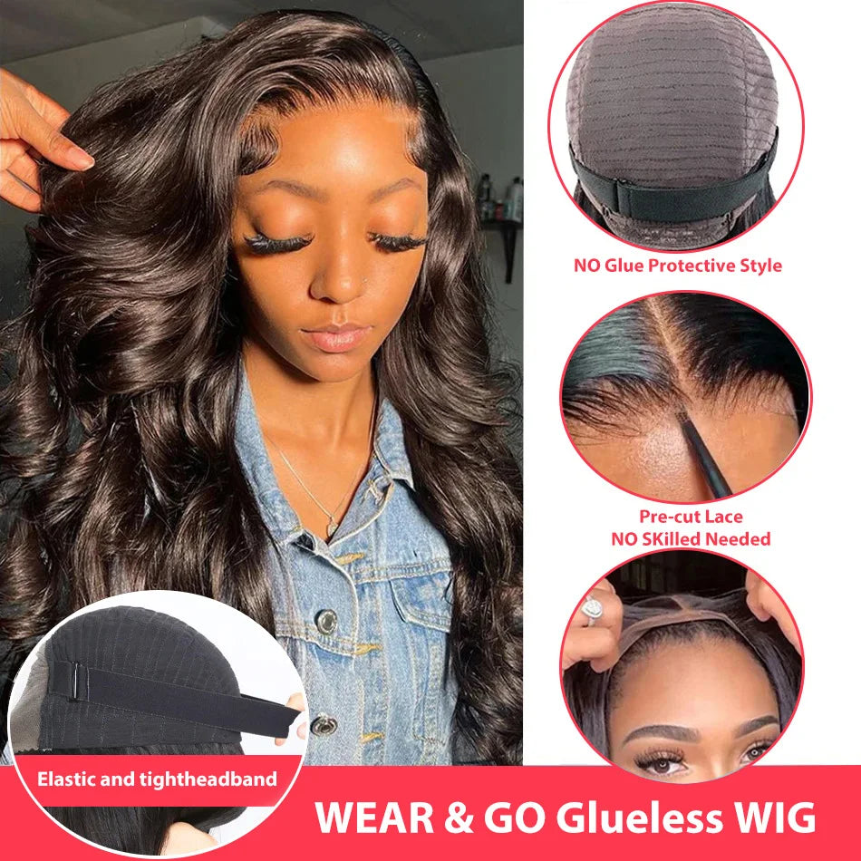 Brazilian Body Wave - Glueless HD Lace Front Wear & Go Human Hair Wig