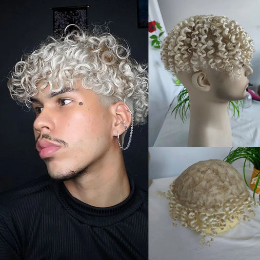 Curly Human Hair Toupee/Hairpiece Full Lace - Various Options Available