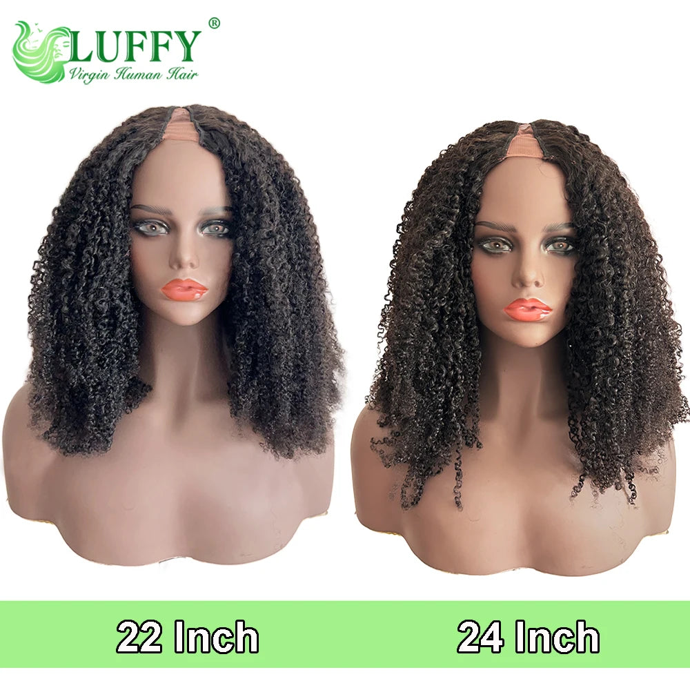 Afro Kinky Curly U & V Part Human Hair Wigs