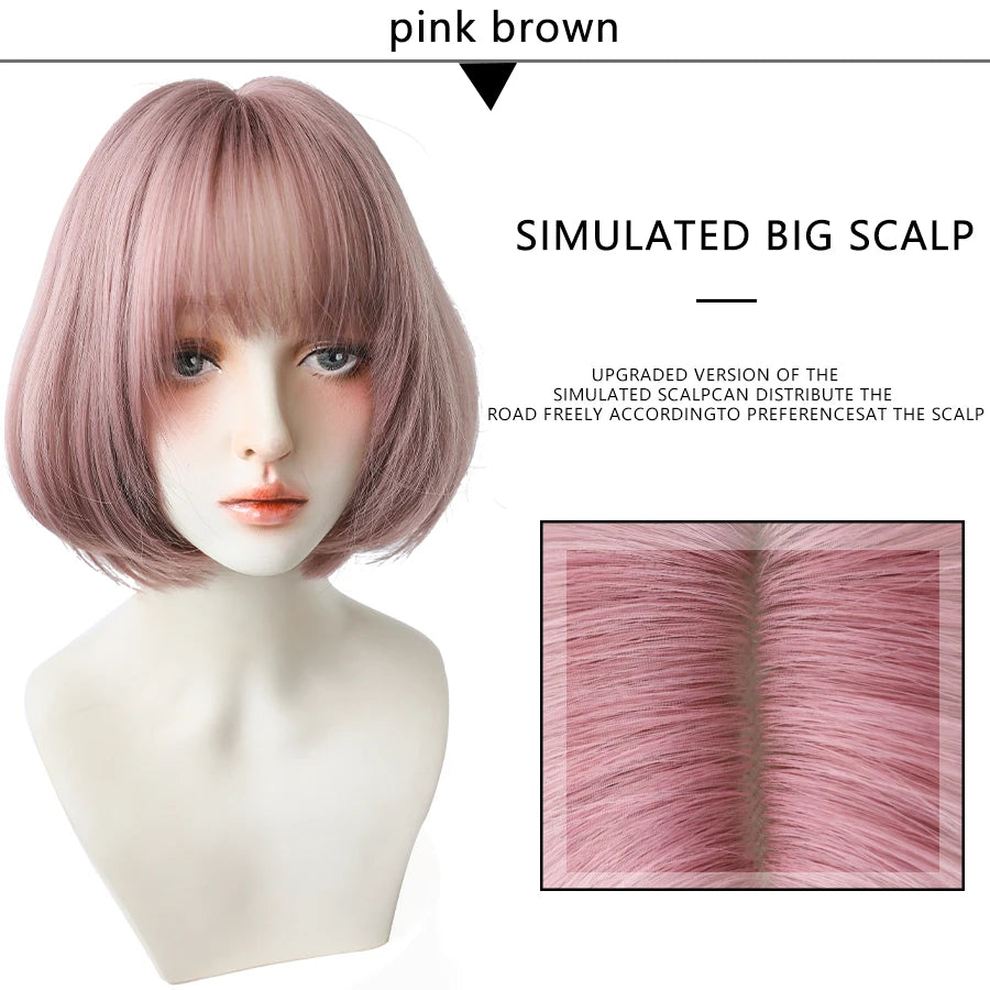 Short Bob Synthetic Wig - Various Colors Available