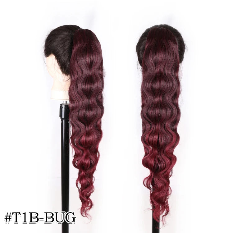 Long Synthetic Clip In Drawstring Ponytails - Various Options Available