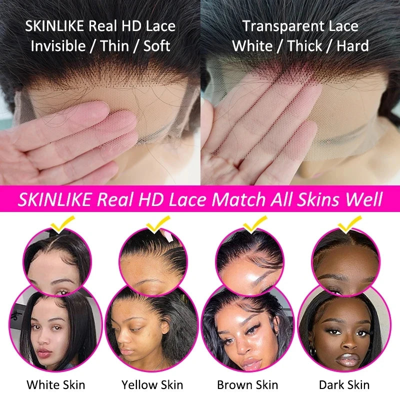 Deep Curly PrePlucked Natural Hairline - Invisible HD Lace Frontal (Human Hair)