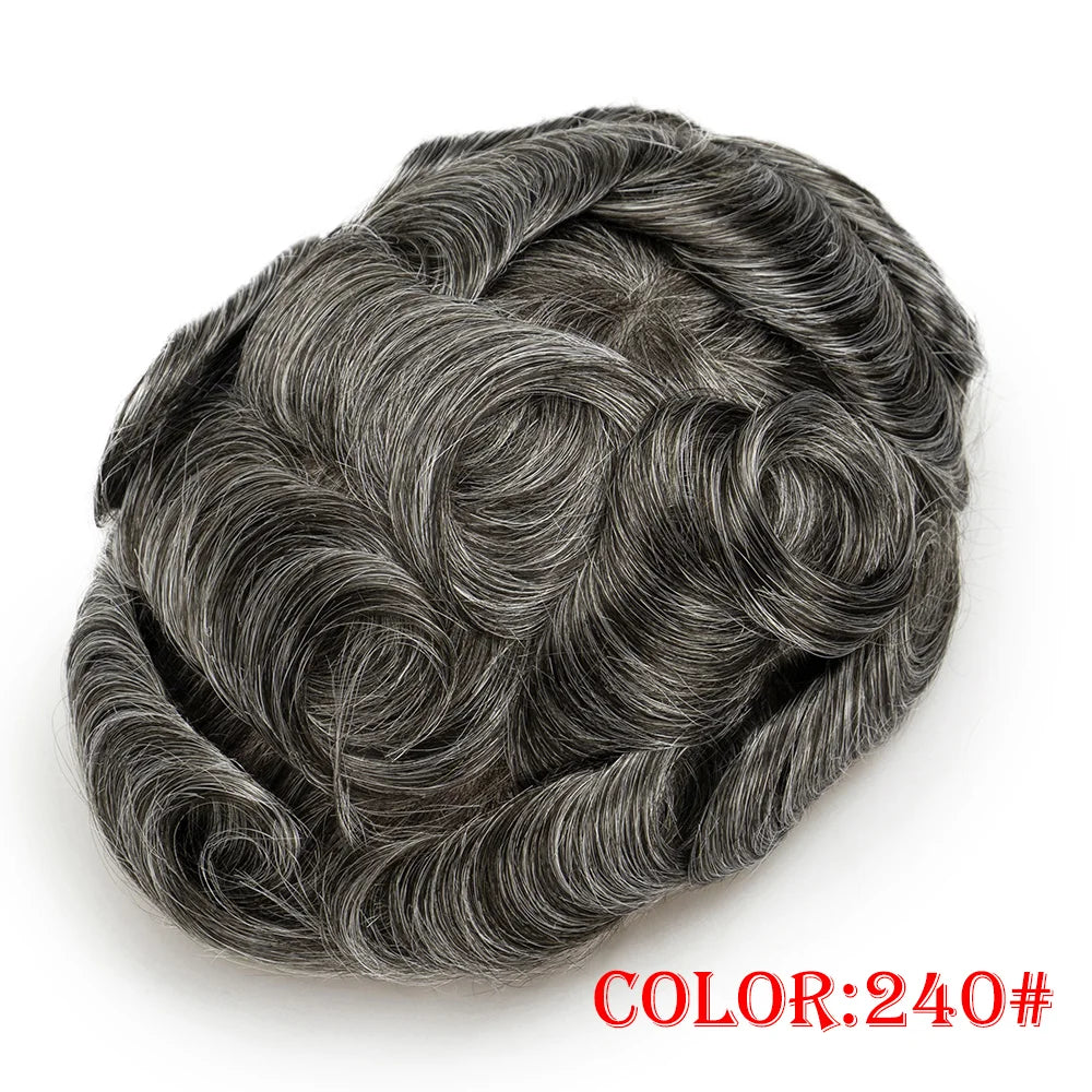 Human Hair Capillary Prothesis 130% Density 0.1-0.12 Thickness Skin Hair Wig
