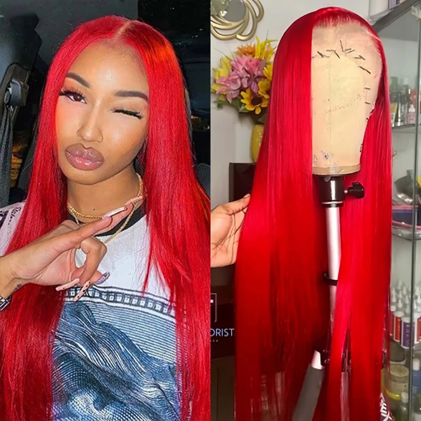 Synthetic Long Straight Lace Front Wigs - Various Colors Available
