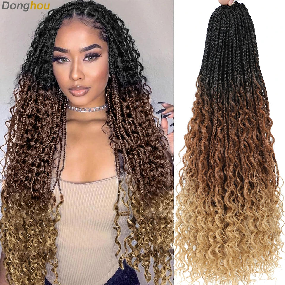 Boho Box Braids Synthetic Crochet Hair