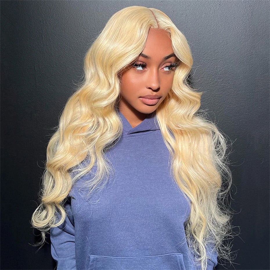 Silver Grey Brazilian Bone Straight or Body Wave - Pre Plucked Lace Front Human Hair Wig