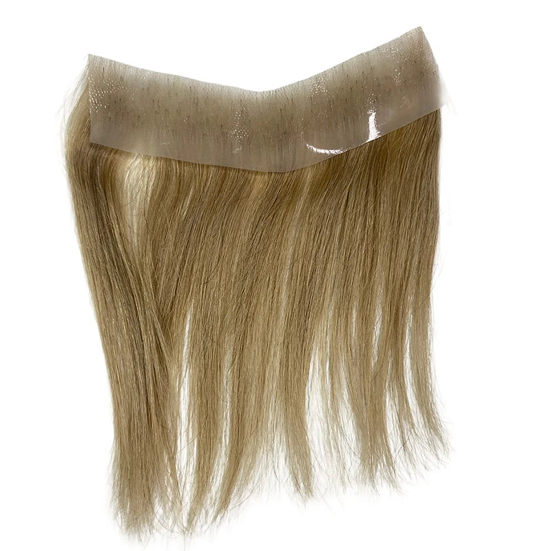 V Frontal Men Toupee Thin Skin PU 2.5x16 V Loop Human Hair Invisible Forehead Hairline