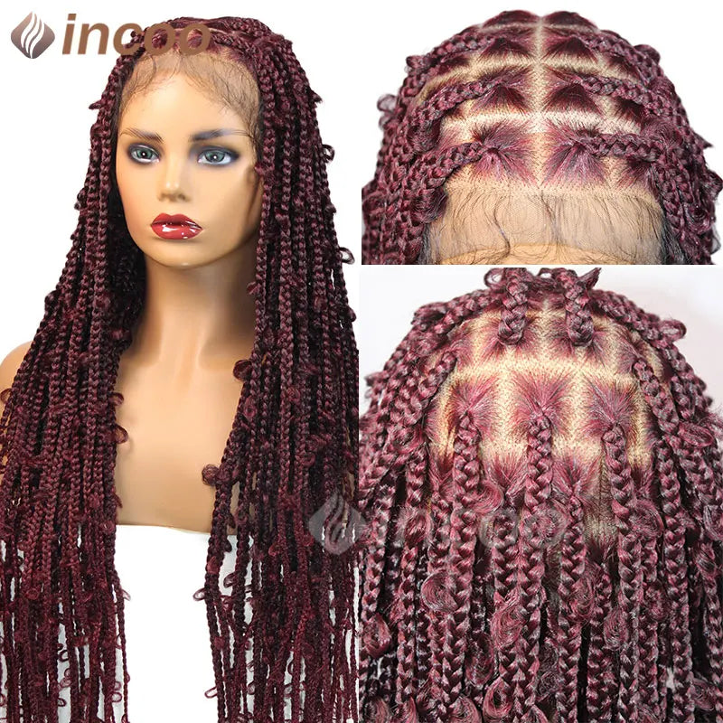 36 Inch Synthetic Braided Butterfly Lace Front Synthetic Wigs - Various Colors Available