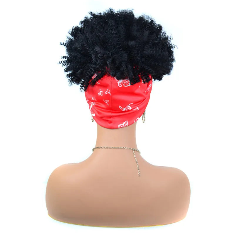Synthetic Short Kinky Curly Headband Wigs - Various Colors Available