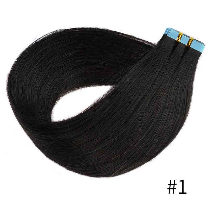 Straight Natural Remy Human Hair Tape Ins