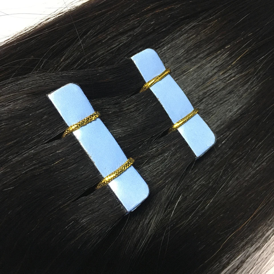 Straight Remy Human Hair Skin Weft Adhesive Tape-Ins