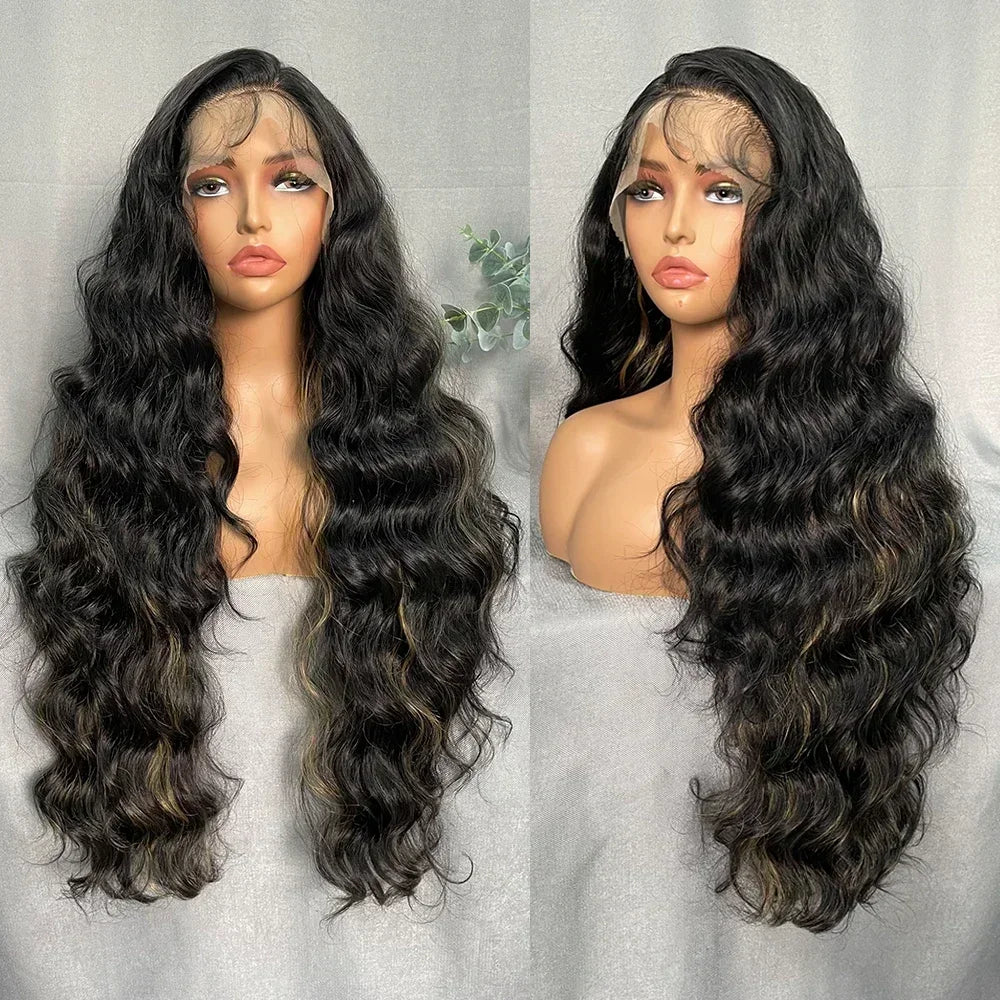 Synthetic Body Wave Lace Front Wigs With Baby Hair - Various Colors Available