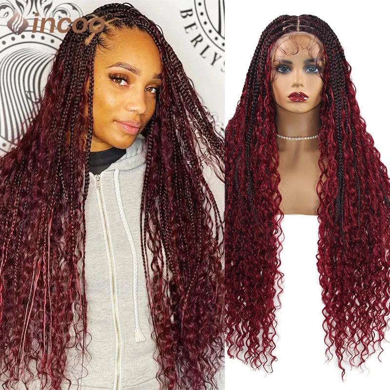 Boho Box Braided Full Lace Front Synthetic Wigs - Various Colors Available