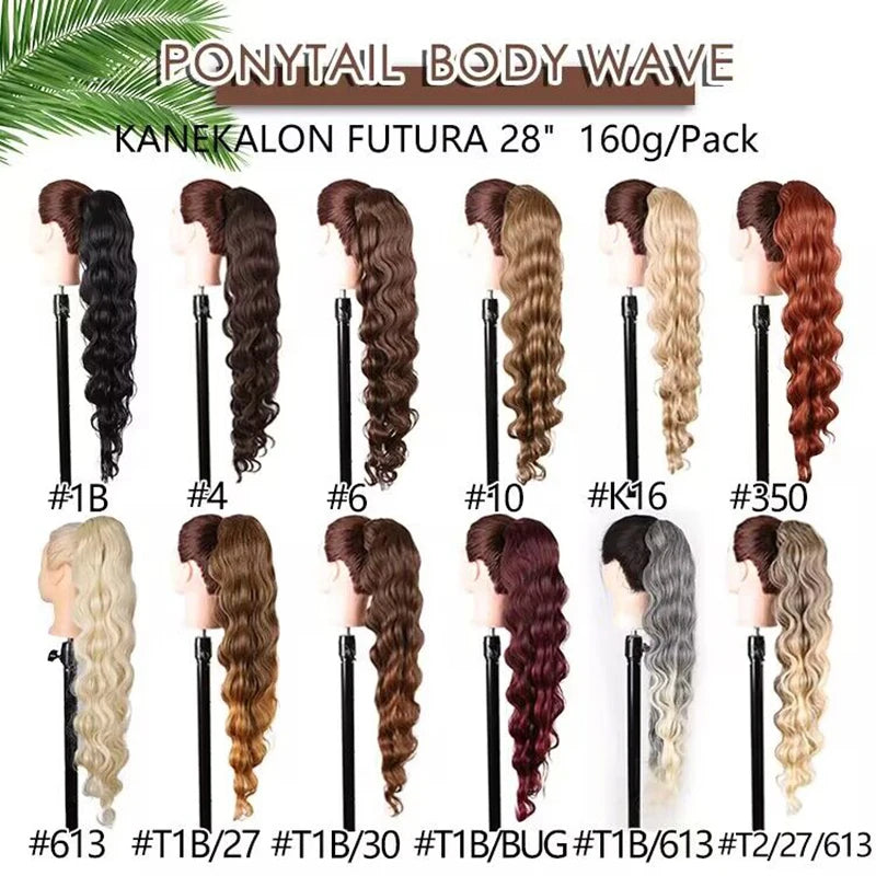 Long Synthetic Clip In Drawstring Ponytails - Various Options Available