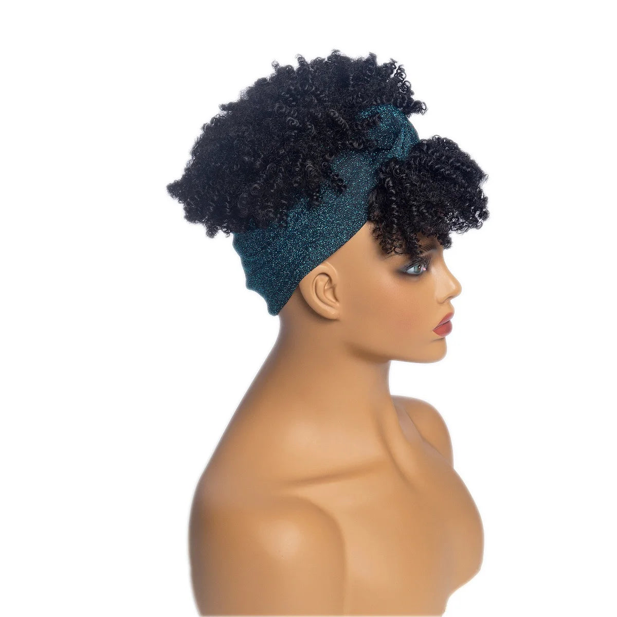 Synthetic Short Kinky Curly Headband Wigs - Various Colors Available