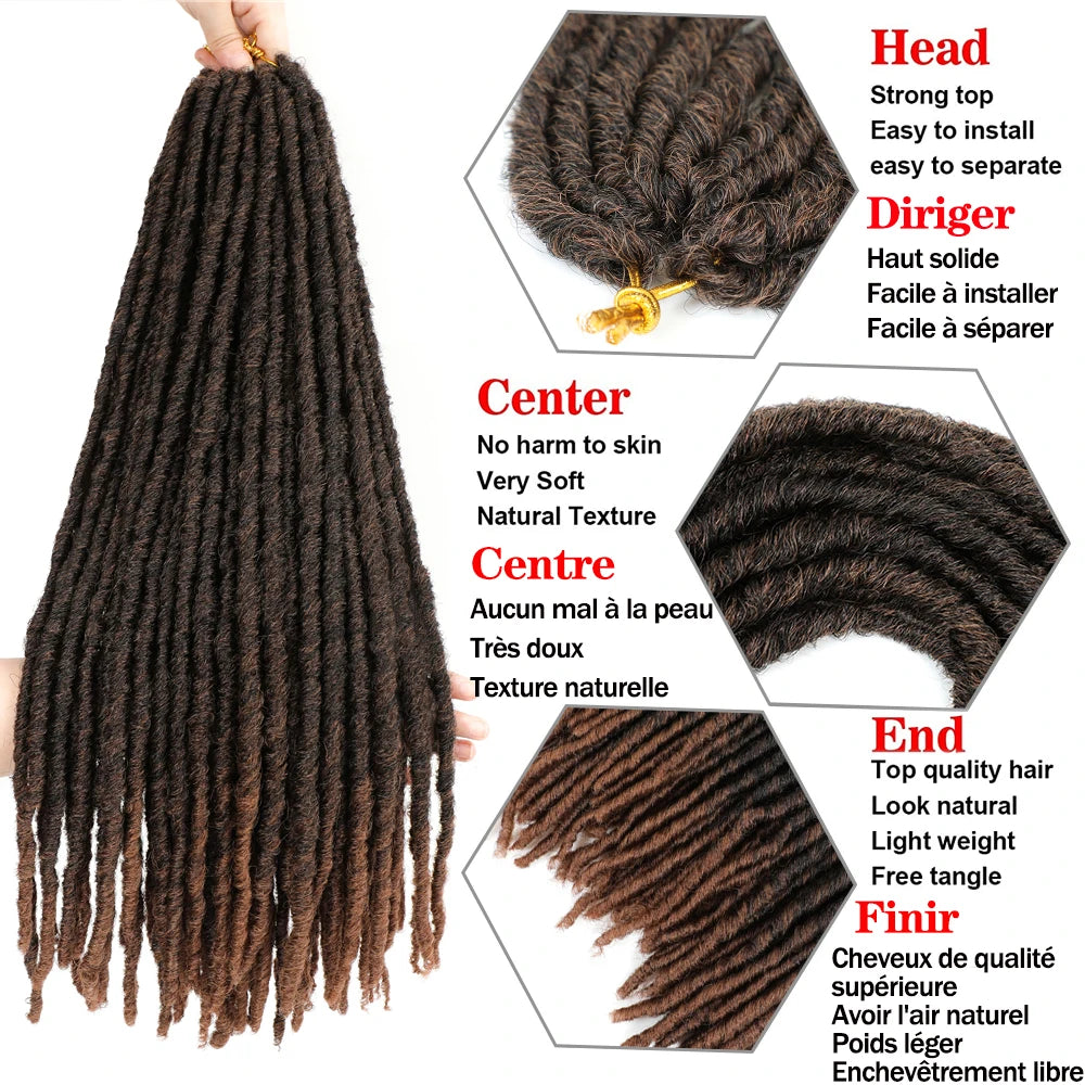 Synthetic Faux Locs Crochet Hair - Various Colors Available