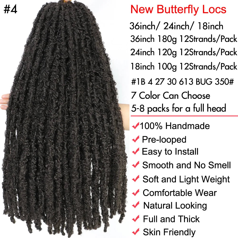 Butterfly Locs Synthetic Crochet Hair - Various Colors Available