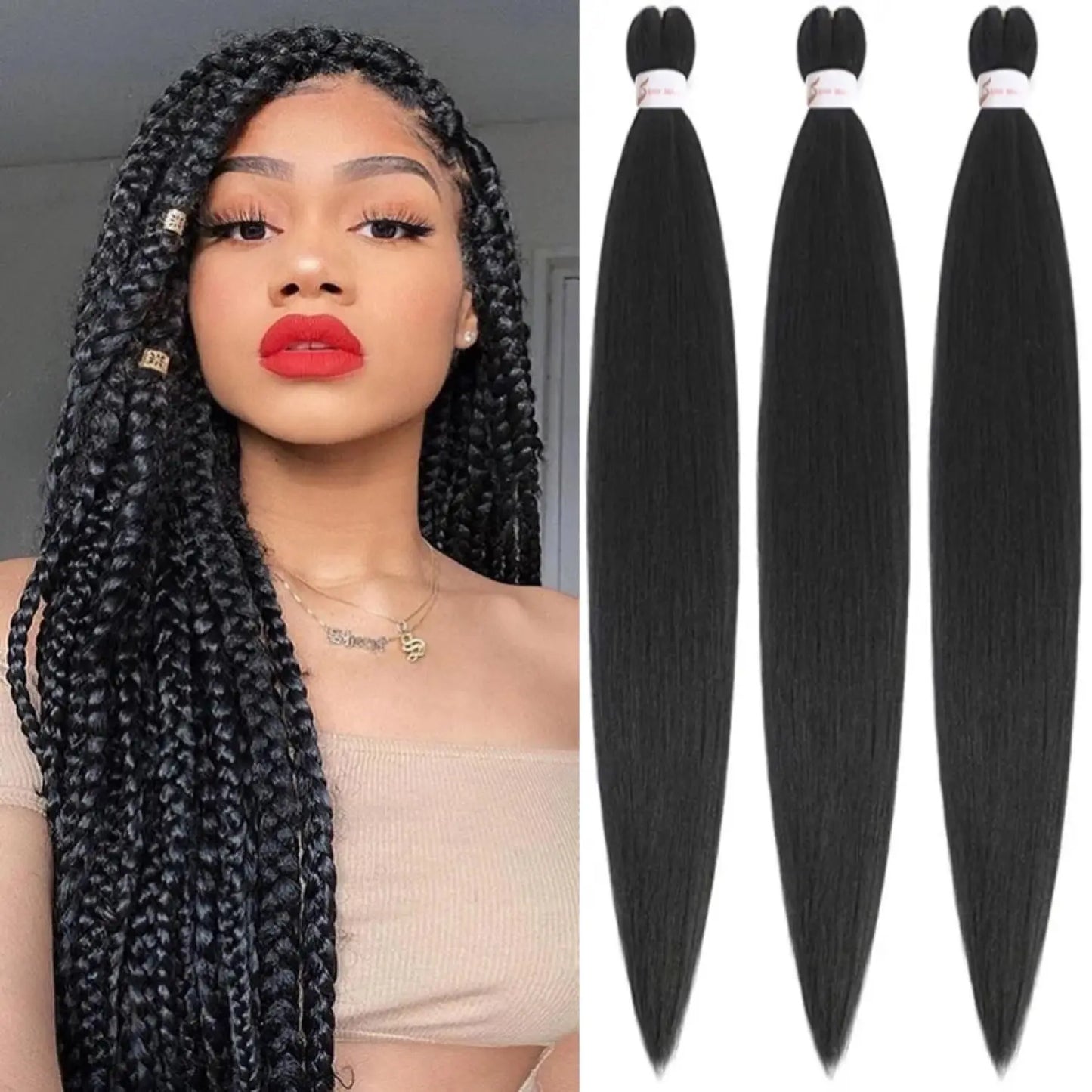 Pre Stretched Synthetic Braiding Hair - Ombre Colors Available