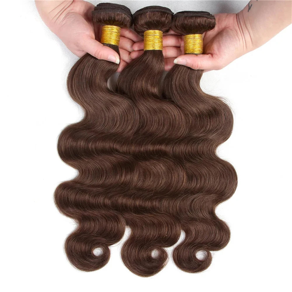 #4 Dark Brown Body Wave Human Hair Bundles