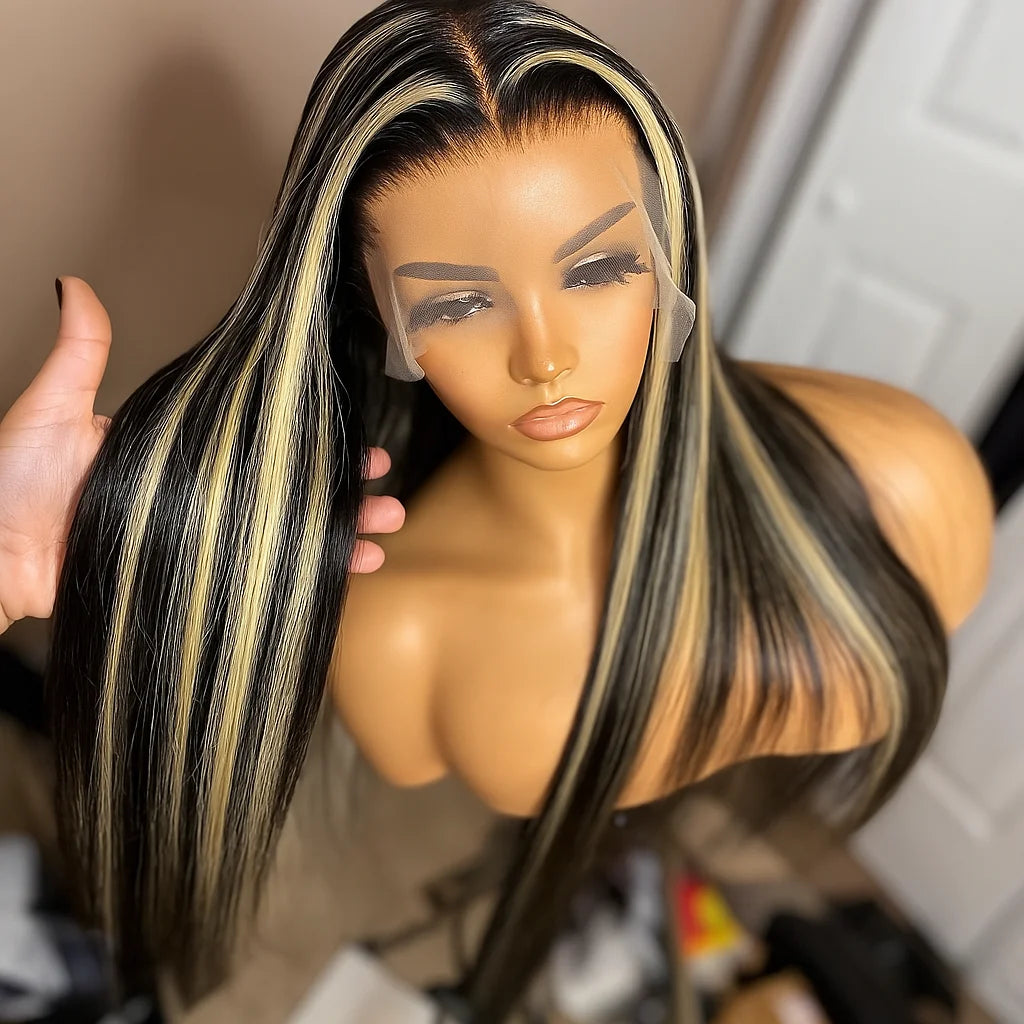 1B/27 Straight Highlight 13x4 HD Lace Frontal Human Hair Wig