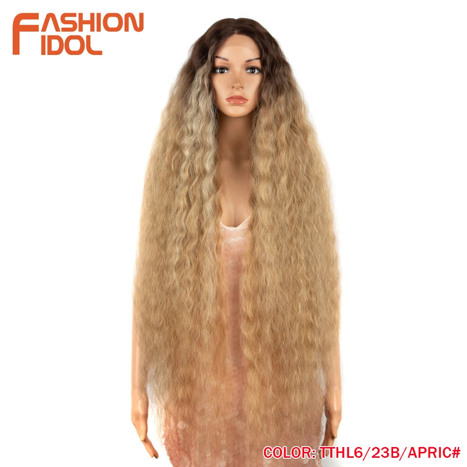 Water Wave 42 Inch Lace Front Synthetic Wigs - Various Colors Available