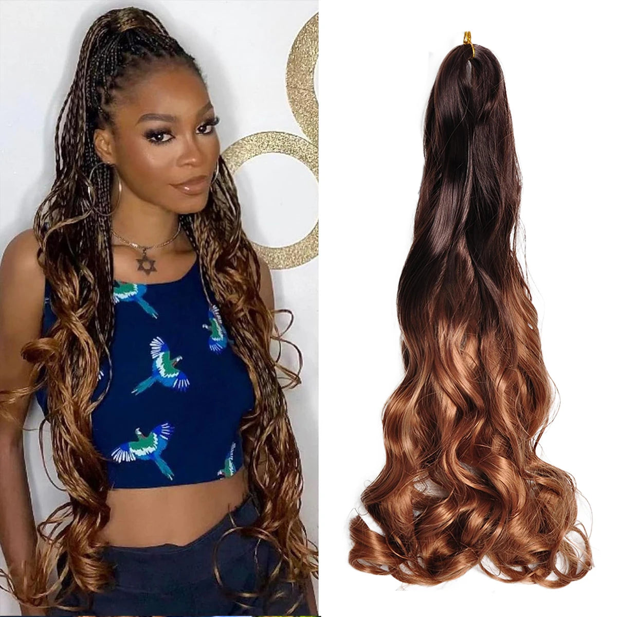 Loose French Spiral Curl Synthetic Pre-Stretched Braiding Hair