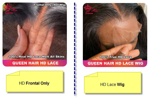 Frontal or Closure Only HD Invisible Melt Skin Lace Raw Human Hair in Body Wave or Straight