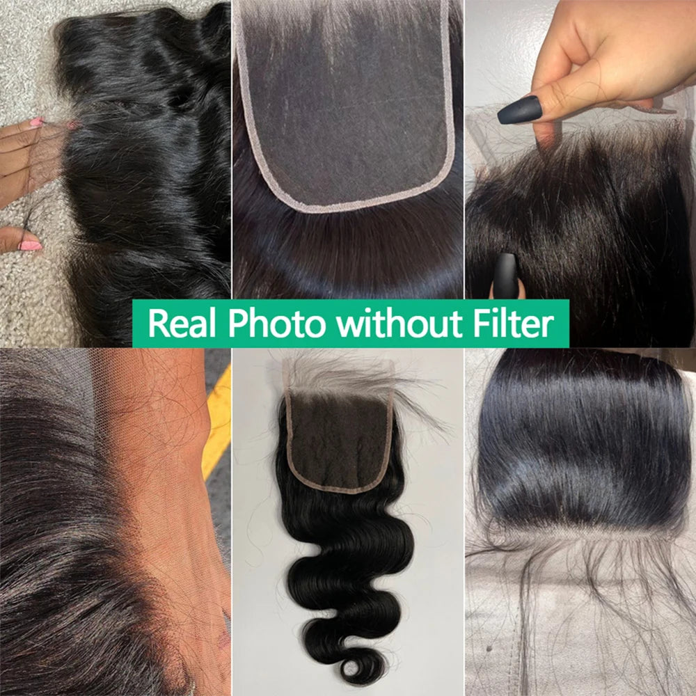 Body Wave Transparent Lace Closure With Baby Hair - Human Hair - Various sizes