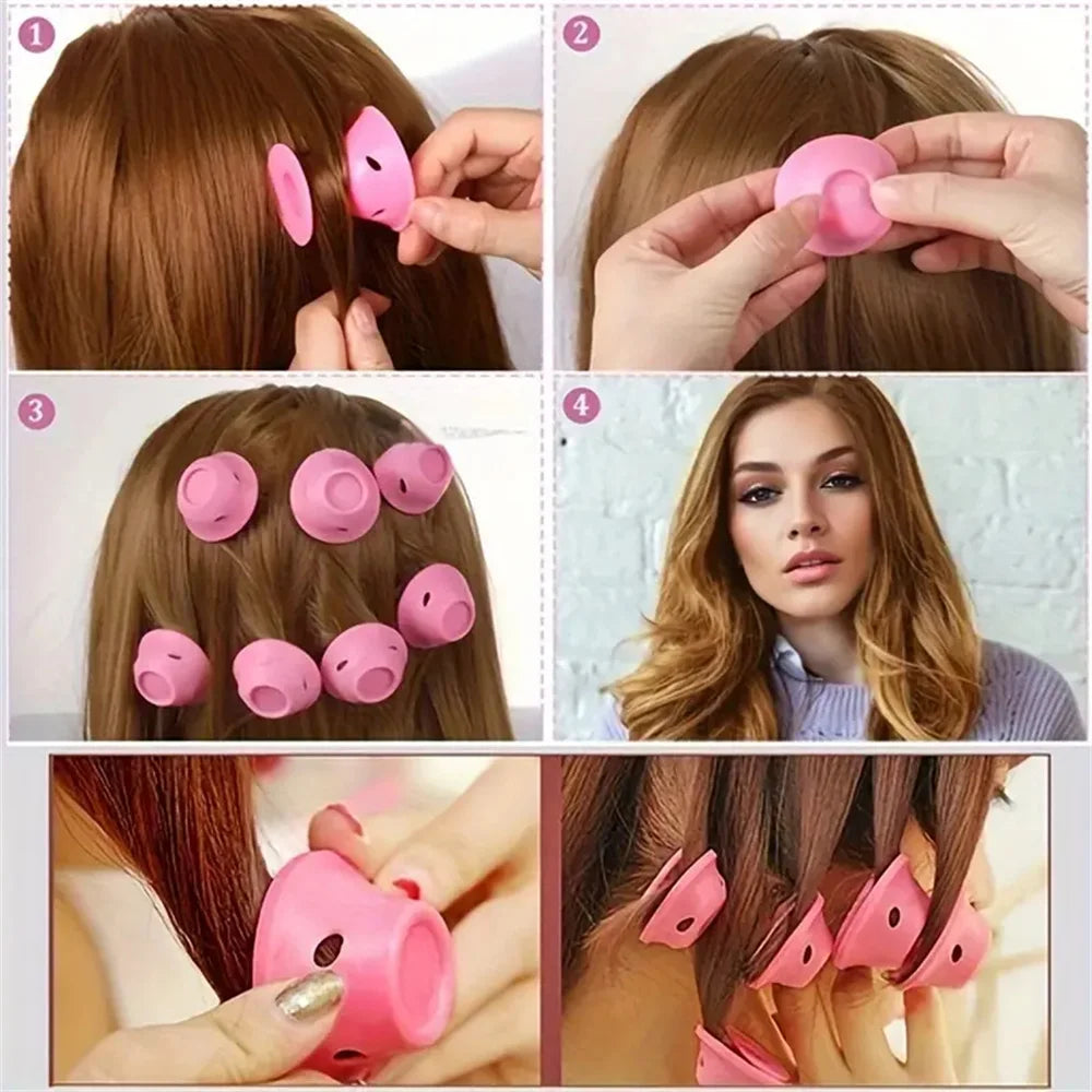 10/20pcs Mushroom Hair Curlers Soft Gentle Hair Care Rollers Non-Slip Silicone Wave Formers for Easy DIY Styling Curling Tools