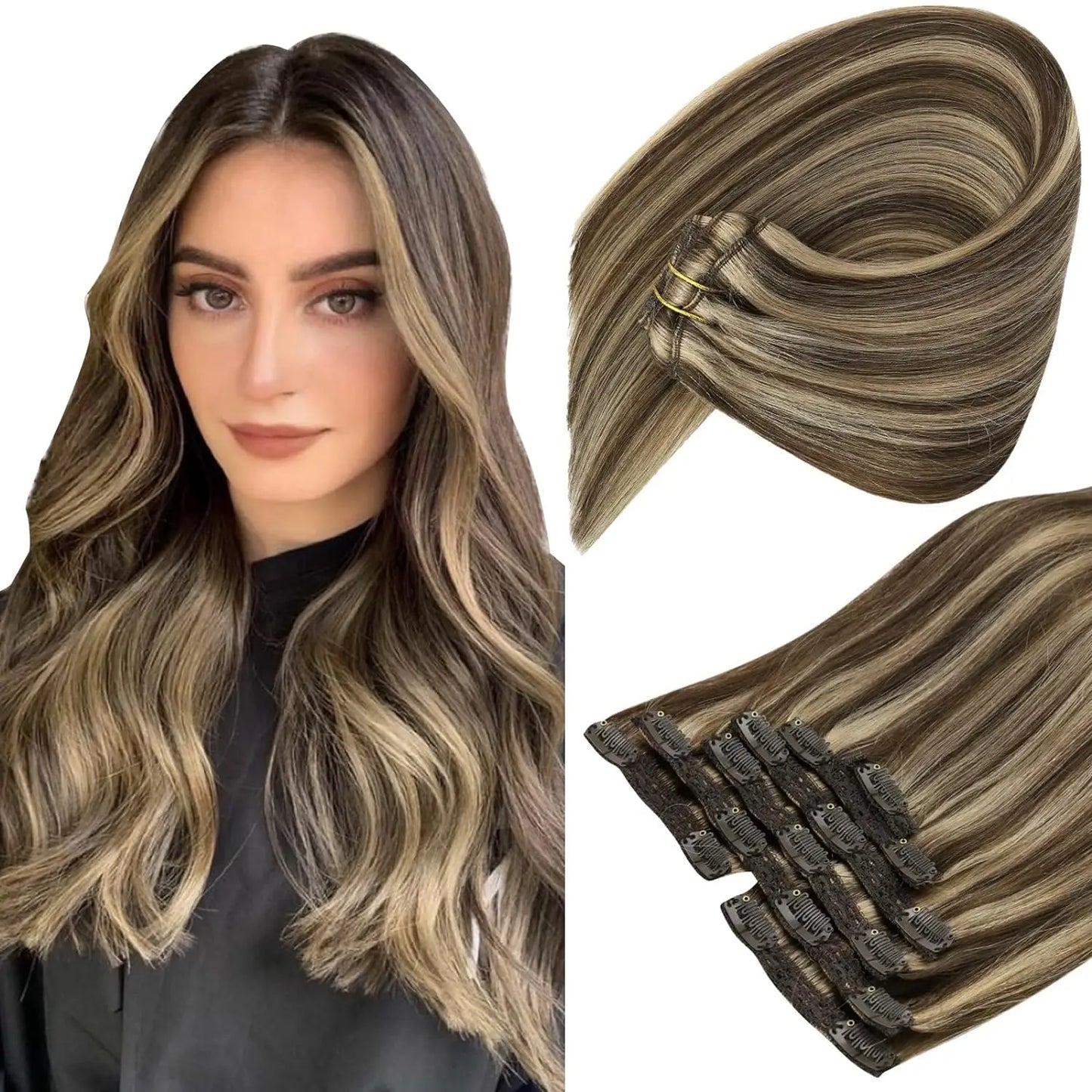Straight Human Hair Clip Ins - Various Options Available